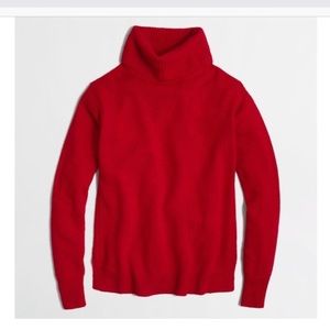 J Crew Red Wool Turtleneck Sweater